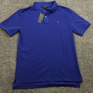 Ralph Lauren Shirt Youth XL Blue Orange Pony Logo Cotton Polo Casual Classic